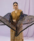 Women's Eid Ochre Embroidered Net Unstitched Shirt Dupatta